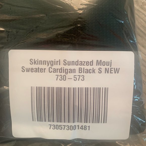 NWT SKINNYGIRL SUNDAZED MOUJ CARDIGAN SWEATER BLACK SMALL - Picture 13 of 14